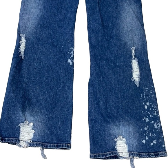 Uniq By Litz Distressed Bellbottom Flare Leg Denim Jeans size 27/5 - Picture 4 of 9